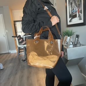 Orange clear zara beach summer bag